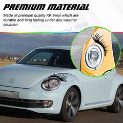 2Pair Car Black Eyelashes Decoration Decal For Headlight Fog Light Sticker Badge