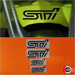 R&G HIGH TEMP Brake Caliper Decals Stickers Compatible With STI set of 4 (Black)