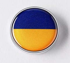 Ukrainian Flag Circular Metal Emblem Badge Ukraine UA Sticker Free Shipping