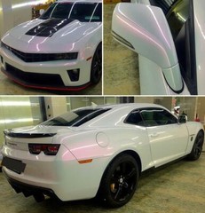 65FT x 5FT Glossy Pearl White Pink Chameleon Vinyl Whole Car Wrap Film Graphics