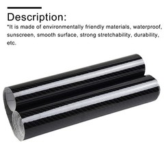 Glossy Carbon Fiber Style Vinyl Car Wrap Sticker Film Roll 20*152cm Waterproof