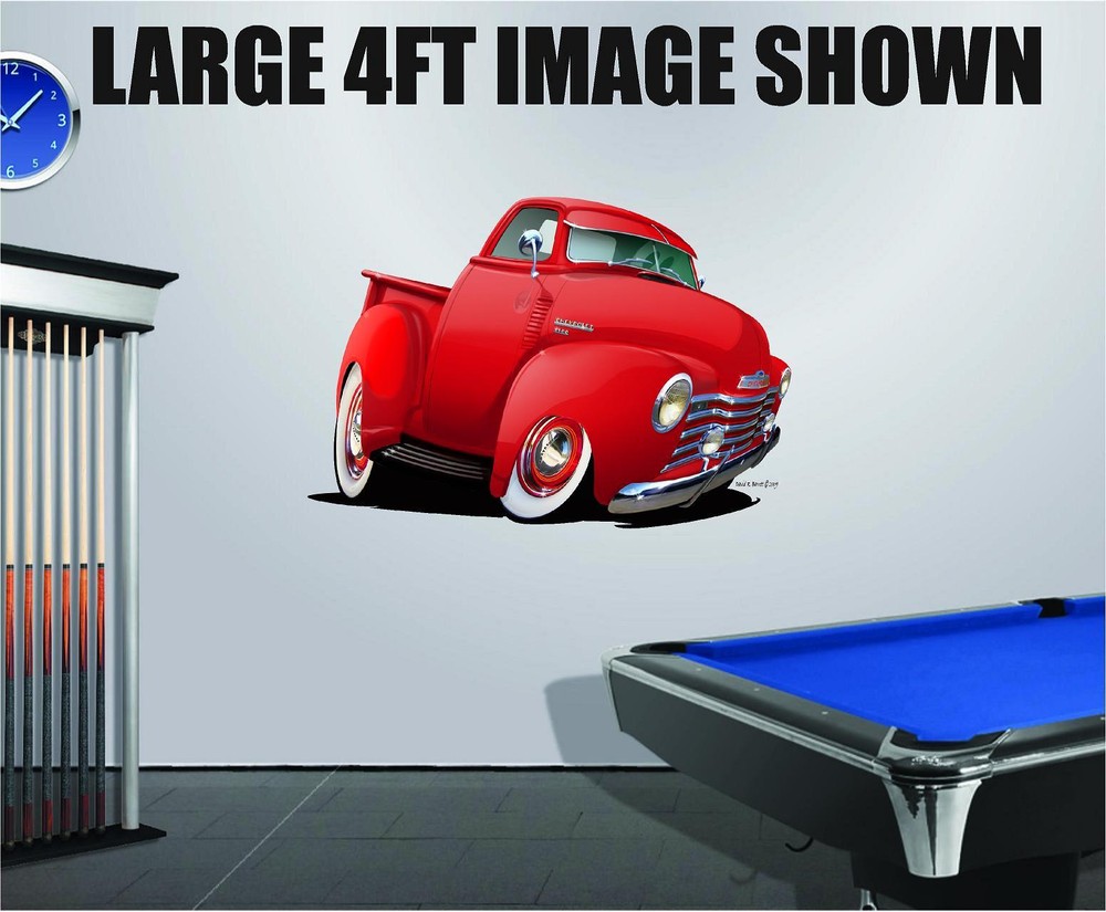 DB 1953 Chevy Pickup 4ft Long Wall Graphic Decal Vinyl Sticker Cartoon Truck