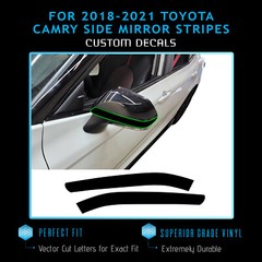 For 2018-2021 Toyota Camry Side Mirror Stripe Overlay Decal Satin Metallic Vinyl