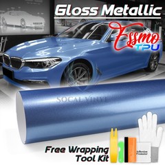 Gloss Metallic Frosted Blue PPF TPU Paint Protection Film Dry Wet Car Vinyl Wrap