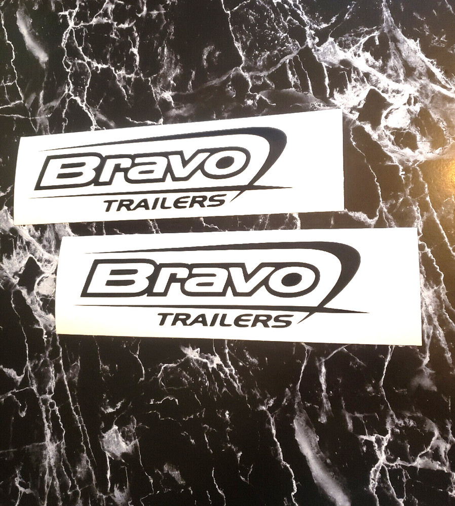 Bravo trailers Replacement TRAILER DECAL Stickers Gloss Black 18″ (2) FAST USA!