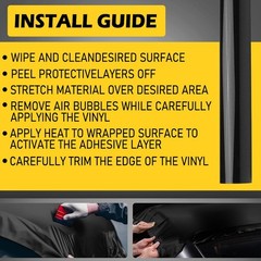 2SET 12″x60″Auto Gloss Black Wrap Vinyl Film Car Interior Wrap Stickers w/ tools