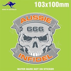 AUSSIE INFIDEL STICKER SKULL