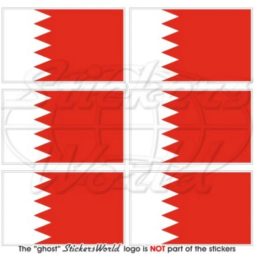 BAHRAIN Bahraini Flag 40mm (1.6″) Vinyl Bumper Stickers Decals x6