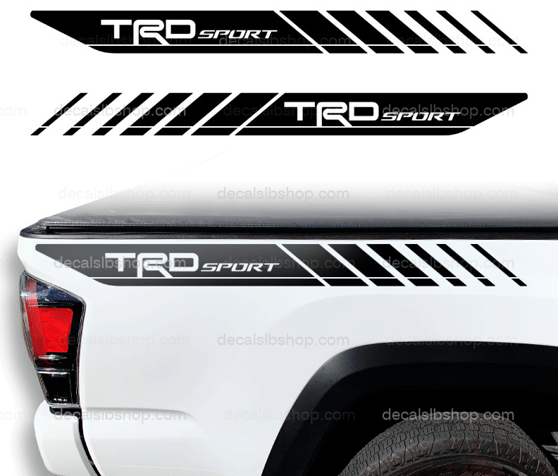 TRD Sport Decals Vinyl Fit Toyota Tacoma Tundra Sticker Bedside 2P