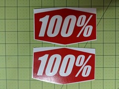 100% (x2) Pair Vinyl Decal Sticker Logo Motocross ATV Dirt Bike Goggles 100
