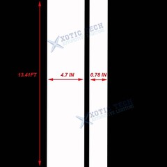 13.41 FT White Vinyl Car Exterior Dual Strips Full Body Stickers Decor For BMW