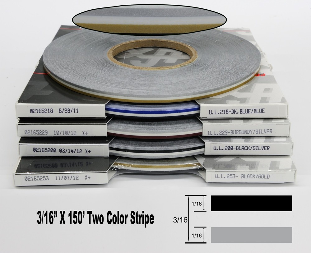 2 color 3/16″ x 150′ Dual Auto Decal Accent Pinstripe stripe UltraLite 0216