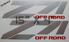 Z71 4×4 Off Road Sticker Vinyl Decal Fits Chevy Truck Silverado 1500 SILVER/RED