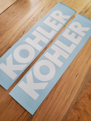 KOHLER mower generator Decals Stickers Gloss White 8″X1.75″ tractor (2) Fast US