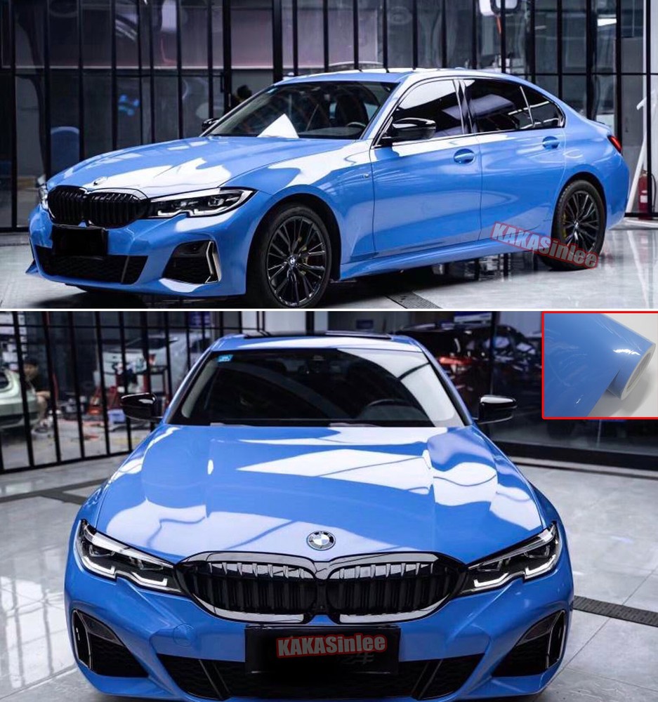 PET Gloss Full Car Truck SUV Vinyl Wrap Hood Sticker Stretch Abu Dhabi Blue HDUS