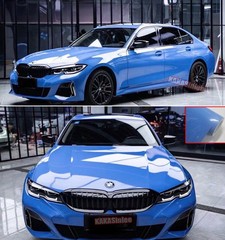 PET Gloss Full Car Truck SUV Vinyl Wrap Hood Sticker Stretch Abu Dhabi Blue HDUS
