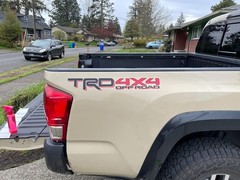 Durable Weatherproof 4×4 Bedside Decals in Black and Red for Pickup Trucks
