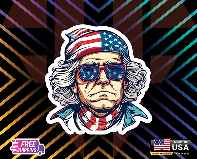 USA PRESIDENT GERGE WAS WALL LAPTOP WINDOW,ETC LAMINATED 6 YEARS R FREE STICKER