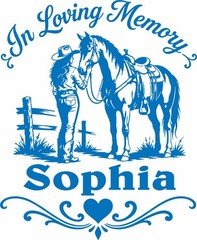 In Loving Memory of Cowgirl Horse Farm Girl Car Truck Window Vinyl Decal Sticker