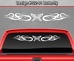 122-01 BUTTERFLY Windshield Decal Window Sticker Vinyl Graphic Tribal Butterfly