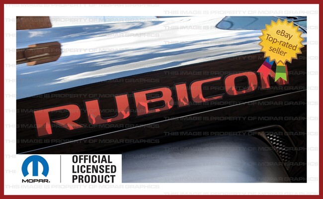 07 – 18 Jeep Wrangler RUBICON Hood Decals Stickers JK mountain red black FJ2M0