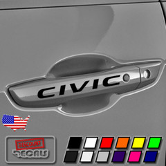 5x Door Handle Decal Stickers for Civic LX Sport EX EX-L Touring Type-R