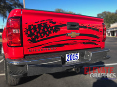 2007-2018 For Chevy Silverado Decals Flag Stripes Tailgate Graphic Vinyl Sticker