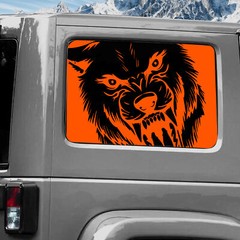 Rear Window Wrap Graphic Decal for Jeep Wrangler 2011-2020 WOLF ORANGE