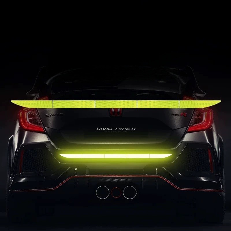 Green Car Auto Trunk Reflective Warning Sticker Rear Bumper Safety Strip Decal