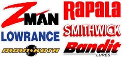 6 PK Boat Carpet Graphics 004 Marine Fishing (Each one is 8-9 Inches Wide)