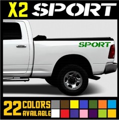 x2 SPORT BEDSIDE Vinyl Stickers Decal Graphics For RAM,Dakota,JEEP,CHEVY [S20]