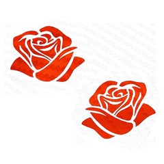 Rose Sticker – 2 Pack of Carbon Fiber Rose Flower Decals