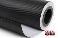 12″ x 60″ Car 3D Carbon Fiber Texture Vinyl Wrap Sticker Film Strips Black PVC