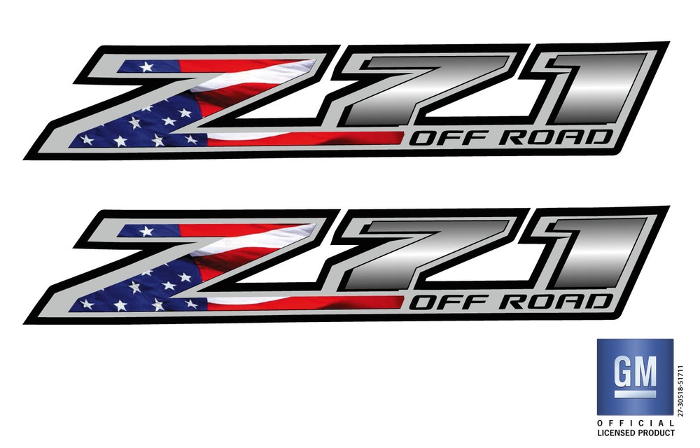 2014 15 16 17 18 Chevy Colorado American Flag Z71 Off Road Bed Side Decal Set 2
