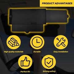 1/2pc Car Sun Visor Extension Shield Front Side Shade Anti-Glare Sunshade Black