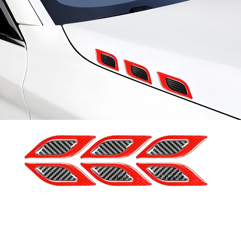 Red-Black Car Door Handle Bowl Anti-Scratch Sticker Protector Trim