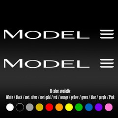 2pc 8″ Model 3 Electric Car Window Trunk Body Window Diecut Vinyl Decal sticker