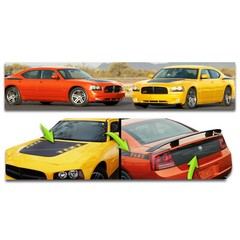 Full Blackout Kit Hood Rear Side Spears Fits 2006-2010 10 Charger RT SXT Daytona