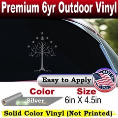 White Tree of Gondor Lord of the Rings Car Truck Window Decal Silver 6X4.5