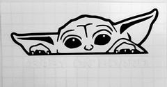 Star Wars Mandalorian baby on board 5.5″ wide vinyl sticker decal water proof