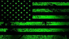 DISTRESSED GREEN AMERICAN FLAG TRUCK BACK WINDOW GRAPHIC PERFORATED VINYL