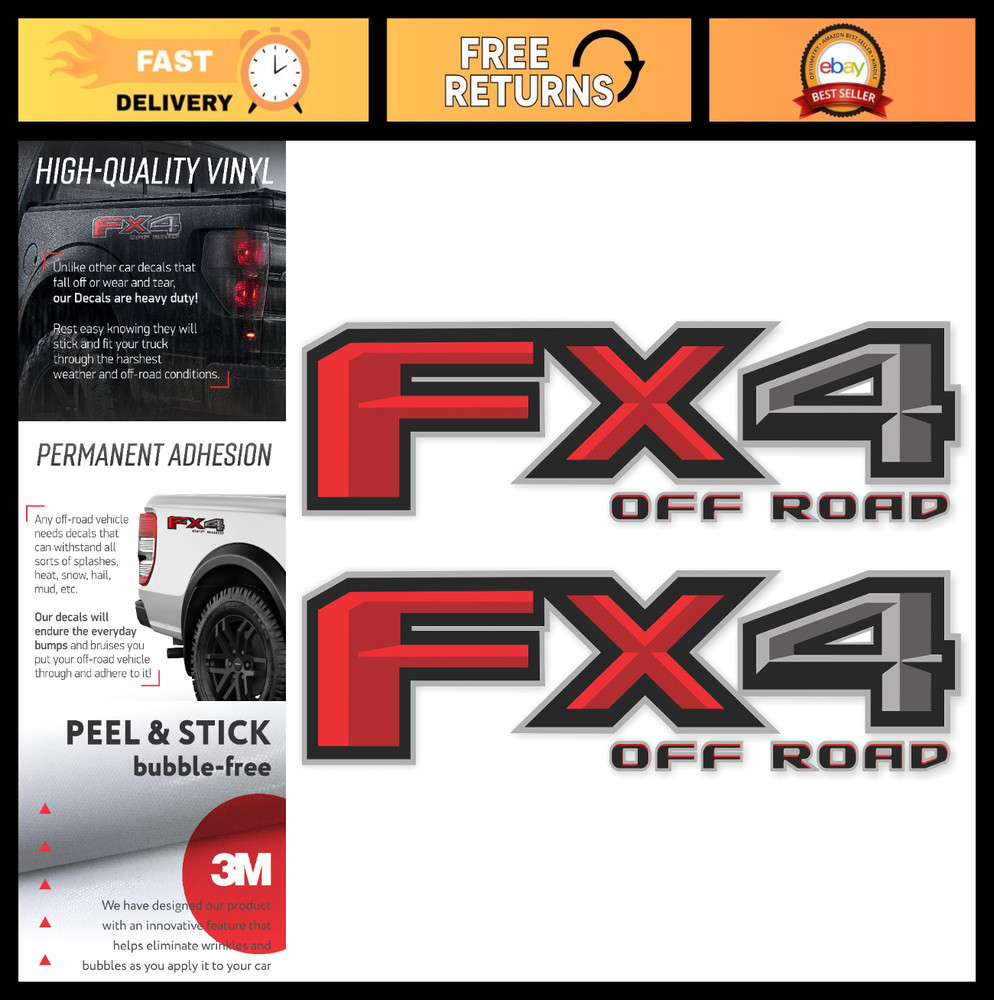 Off-Road Decals for Ford F-150 F-250 F-350 – Peel & Stick, Easy Install, Set of