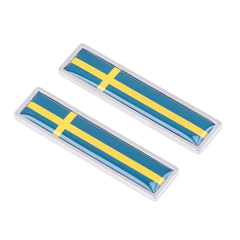 Badge Emblem Sticker Car Auto Rear Trunk Alloy Decal Sweden Swedish Decor Flag