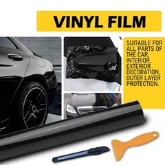 Gloss Vinyl Automotive Wrap Black 1-10X For Film Roll Sticker Wrap 59IN x11.8IN