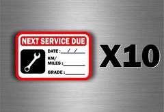 10 x sticker next service car van truck oil garage reminder change reminder