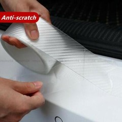 Car Door Body Protector Sill Scuff Cover Sticker Anti-scratch Carbon Fiber White