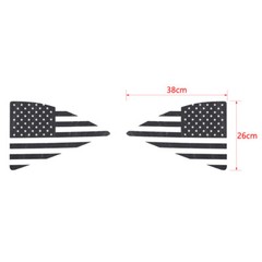 Rear Quarter Window Decal Sticker Trim For Chevy Camaro 2010-15 Carbon USA Flag