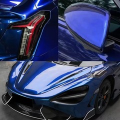 5FTx50FT PET Gentian Blue Metallic Vinyl Wrap Self-Adhesive Air Release US Stock