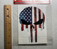 Punisher Skull Decal American Flag Sticker Truck Car Military Army Vinyl