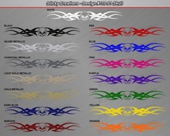 110-01 SKULL Windshield Decal Window Sticker Vinyl Graphic Tribal Skull Design